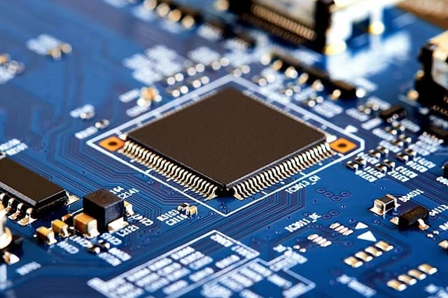 a closeup photo of a semiconductor.